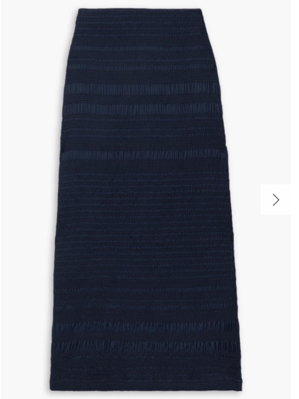 LAFAYETTE 148 Shirred crepe de chine navy midi skirt